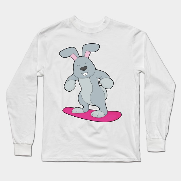 Rabbit Snowboard Winter sports Long Sleeve T-Shirt by Markus Schnabel